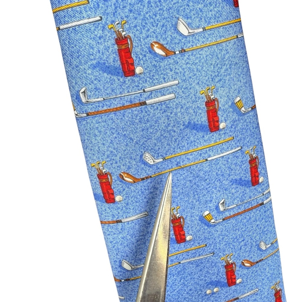 Dunhill Men's Neck Tie 100% Silk Golf Motif Made In Italy - Picture 6 of 8